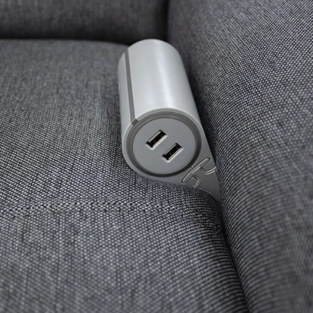 Priză electrică Design Light Sofa Box, 1 priză Schuko, 2 x USB, gri [6]