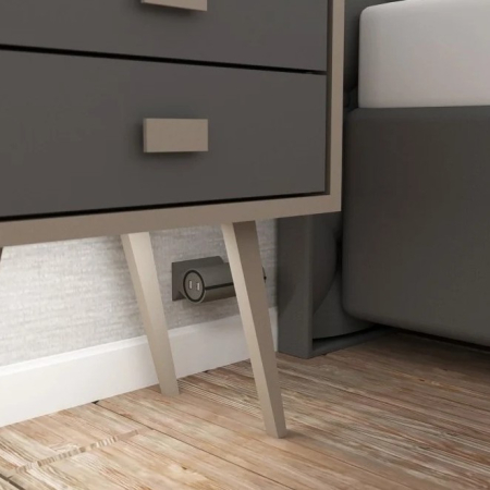 Priză electrică Design Light Sofa Box, 1 priză Schuko, 2 x USB, gri [4]