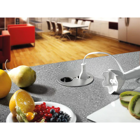 Priza incorporabila blat Twist 2xSchuko, finisaj otel inoxidabil [8]