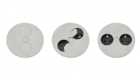 Priză încorporabilă în blat Bachmann Twist, 2 prize Schuko, negru, D: 115 mm [3]