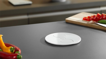 Priză încorporabilă în blat Bachmann Twist, 2 prize Schuko, negru, D: 115 mm [2]