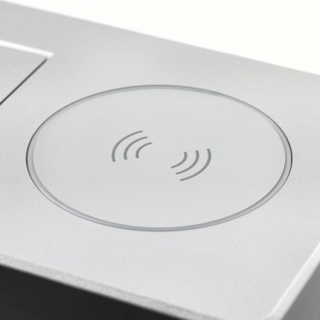 Priza incorporabila in blat Avaro Plus, cu incarcator wireless, o priza Schuko si port incarcare USB A+C, finisaj aluminiu [4]