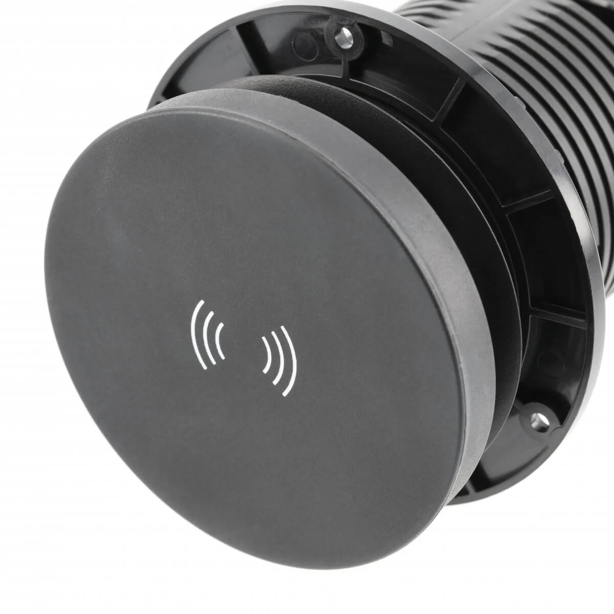 Priză încorporabilă în blat Camino GTV, încărcător wireless 10W, 2 prize Schuko, USB A + C, negru, D:80 mm [6]