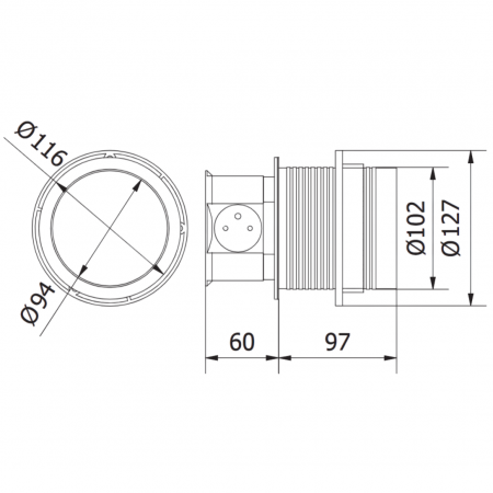 Priza incorporabila in blat Comfort, cu 3 prize Schuko si 2 porturi incarcare USB tip A, finisaj aluminiu [2]