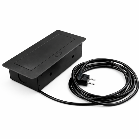 Priză încorporabilă în blat Design Light Kombibox, 2 prize Schuko, 2 USB, negru, 266 x 133 cm [1]