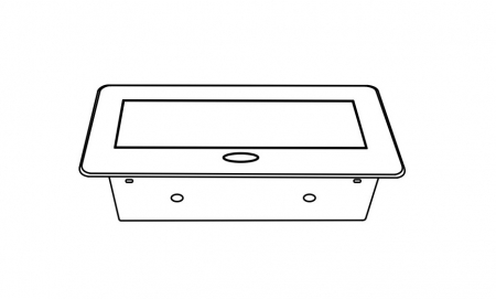 Priza incorporabila in blat dreptunghiulara Kombibox, finisaj aluminiu, 2 prize Schuko + 2 USB si incarcator incorporat, 266x133 cm [3]