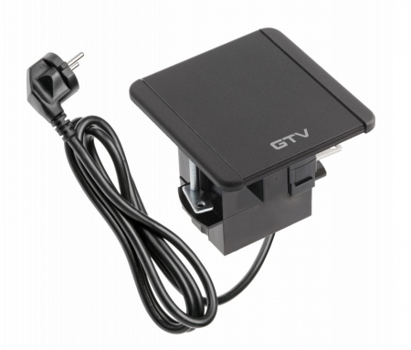 Priza incorporabila Flip cu 1 priza Schuko,1 port HDMI, 1 port RJ45 si 2 porturi incarcare USB de tip A  finisaj negru [1]