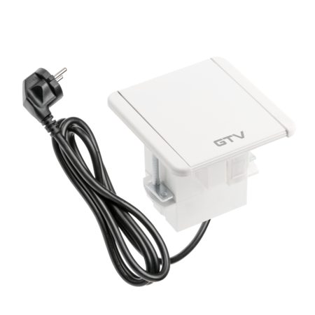 Priză încorporabilă în blat Flip GTV, 1 priză Schuko, 2 x USB A, HDMI, RJ45, alb, 92 x 98 mm [2]