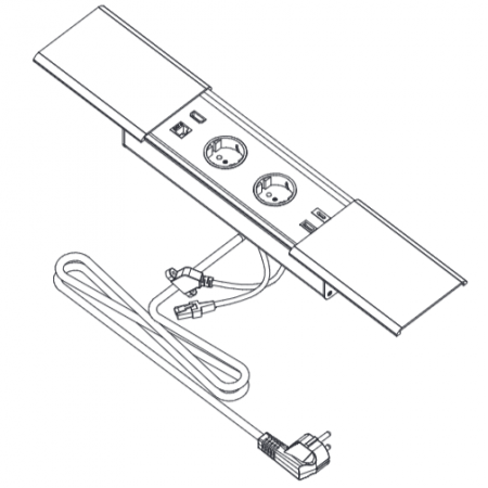 Priza incorporabila in blat Prestino, cu 2 prize Schuko, 2 porturi incarcare USB tip A + C, 1 port HDMI si 1 port RJ45, finisaj negru [6]