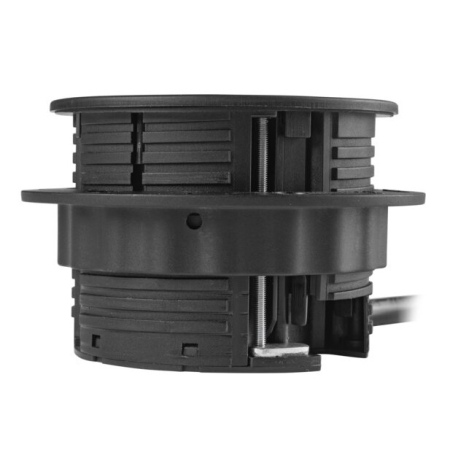 Priză încorporabilă în blat Rondo GTV, 1 priză Schuko, 1 x USB A, 2 x USB C, HDMI, RJ45, negru, D:90 mm [2]