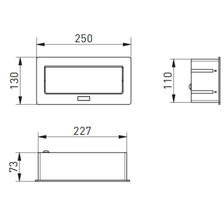 Priza incorporabila in blat Soft, cu 3 prize Schuko, finisaj aluminiu [1]