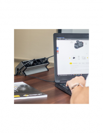 Priză pentru birou Design Light Desk Box, 3 prize Schuko, 2 x USB A, gri / negru, 244 x 81 mm [5]