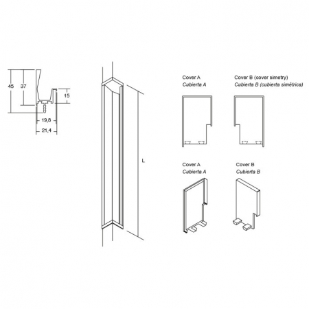 Profil maner Hexxa, finisaj gri metalizat, L:3000 mm [1]