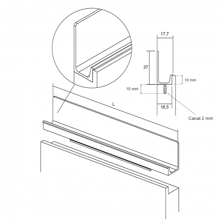 Profil maner Jey, finisaj negru mat, L:3000 mm [3]