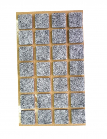 Living - Protectie pasla autoadeziva pentru pardoseala, dreptunghiulara 20 x 20 mm, gri, set 28 buc