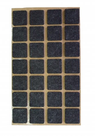 Protectii pasla - Protectie pasla autoadeziva pentru pardoseala, dreptunghiulara 20 x 20 mm, neagra, set 28 buc