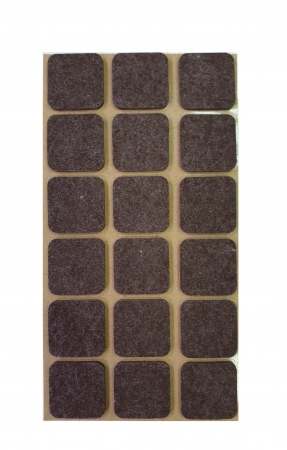 Protectii pasla - Protectie pasla autoadeziva pentru pardoseala, dreptunghiulara 25 x 25 mm, maro, set 18 buc