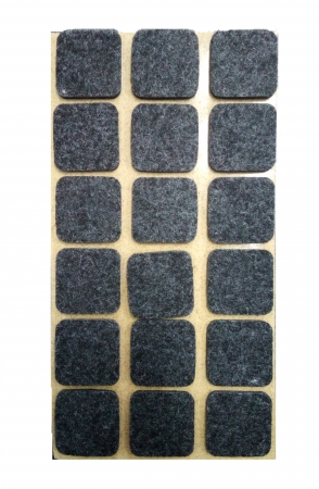 Protectii pasla - Protectie pasla autoadeziva pentru pardoseala, dreptunghiulara 25 x 25 mm, negru, set 18 buc