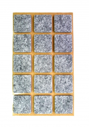 Protectii pasla - Protectie pasla autoadeziva pentru pardoseala, dreptunghiulara 28 x 28 mm, gri, set 15 buc