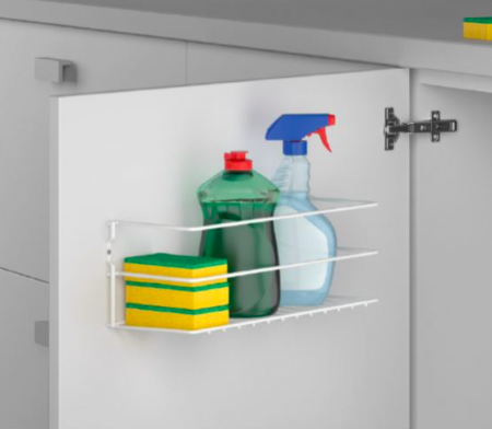 Rafturi depozitare - Raft multifunctional Limpia, montabil pe usa dulap, 31 x 11 x 11 cm, alb