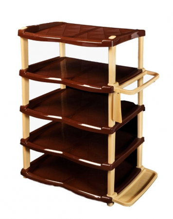 Rafturi pantofi - Raft/ suport pentru pantofi cu 5 etaje, maro/bej
