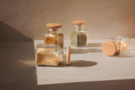 Recipient din sticla pentru condimente, cu capac din lemn, 150 ml [3]