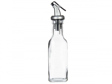 Recipiente si suporturi condimente - Recipient din sticla pentru ulei cu dop dozator, 180 ml