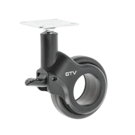 Rotile mobilă - Rotilă pentru mobilă Strada GTV, cu frână, neagră, D:60 mm