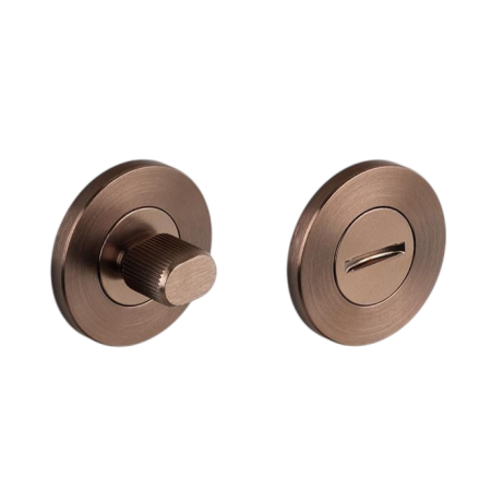 Mânere ușă baie - Set 2 rozete rotunde pentru ușă de baie Brooklyn Viefe, bronz periat, D:55 mm