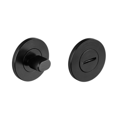 Mânere ușă baie - Set 2 rozete rotunde pentru ușă de baie Brooklyn Viefe, negru periat, D:55 mm