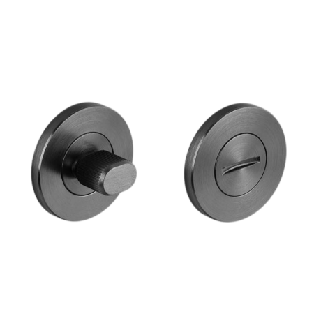 Mânere ușă baie - Set 2 rozete rotunde pentru ușă de baie Brooklyn Viefe, negru titan, D:55 mm
