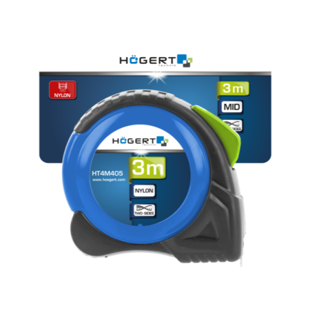 Ruletă Högert Technik, dublu gradată, 3 m x 16 mm [2]