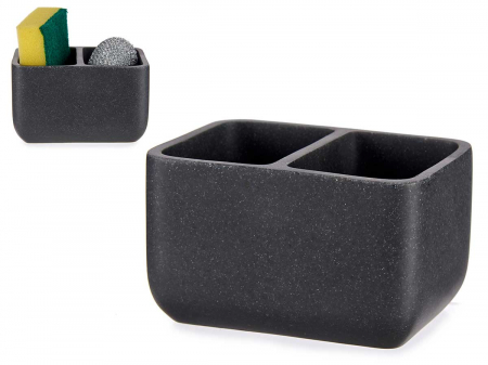 Suport dublu din piatra pentru bureti, gri, 9 x 12 x 7 cm [1]