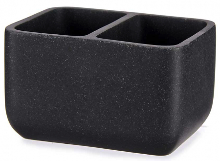 Diverse - Suport dublu din piatra pentru bureti, gri, 9 x 12 x 7 cm