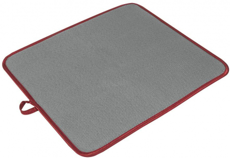 Scurgatoare pentru vase si ustensile - Scurgator de vase, din microfibra, gri cu rosu 45x40 cm
