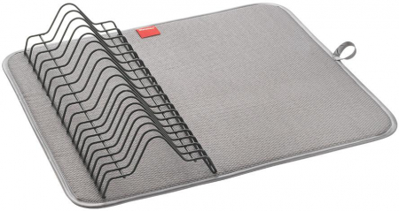 Scurgatoare pentru vase si ustensile - Scurgator de vase Dry-Tex Lava negru cu suport de scurgere din microfibra
