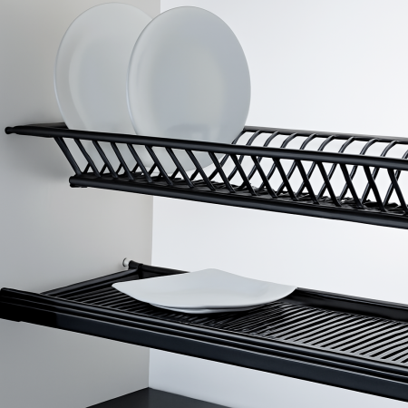 Scurgator pentru vase, montabil in dulap de bucatarie cu dimensiune de 600 mm, finisaj negru [5]