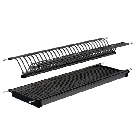 Scurgatoare pentru vase si ustensile - Scurgator pentru vase, montabil in dulap de bucatarie cu dimensiune de 800 mm, finisaj negru