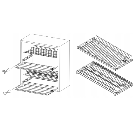 Scurgator pentru vase Variant 3, montabil in dulap de bucatarie cu dimensiune exterioara de 450 mm [3]