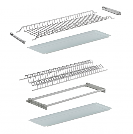 Scurgator, picurator vase, cu doua tavi, model 701, din otel, pentru latime exterioara corp 900 mm, finisaj gri aluminiu [0]