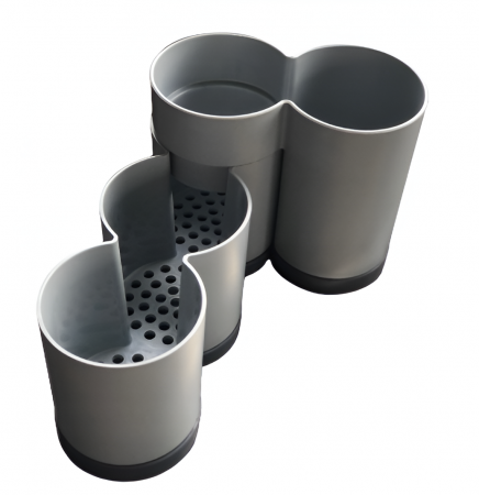 Scurgator tacamuri modular, gri, 25x6x11.5 cm [1]