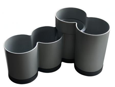 Scurgătoare pentru vase și ustensile - Scurgator tacamuri modular, gri, 25x6x11.5 cm