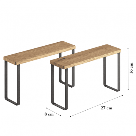 Set 2 etajere York, din lemn de acacia, 27x8x16 cm [5]