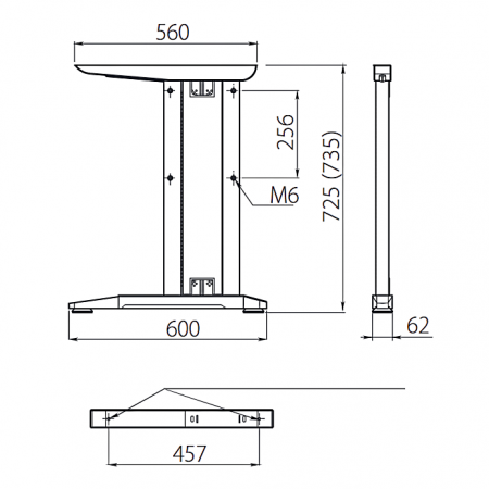 Set 2 picioare birou, finisaj negru mat, H:735 mm [5]