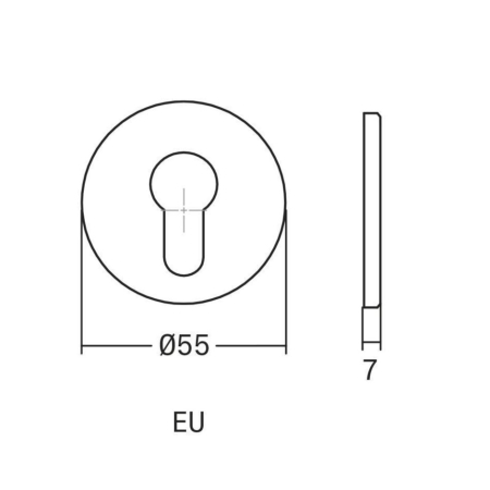 Set 2 rozete rotunde pentru ușă cu cilindru Brooklyn Viefe, bronz periat, D:55 mm [1]