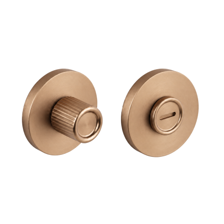 Mânere ușă baie - Set 2 rozete rotunde pentru ușă de baie Boto Viefe, alamă cava periată, D:55 mm
