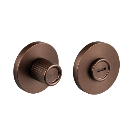 Mânere ușă baie - Set 2 rozete rotunde pentru ușă de baie Boto Viefe, bronz periat, D:55 mm