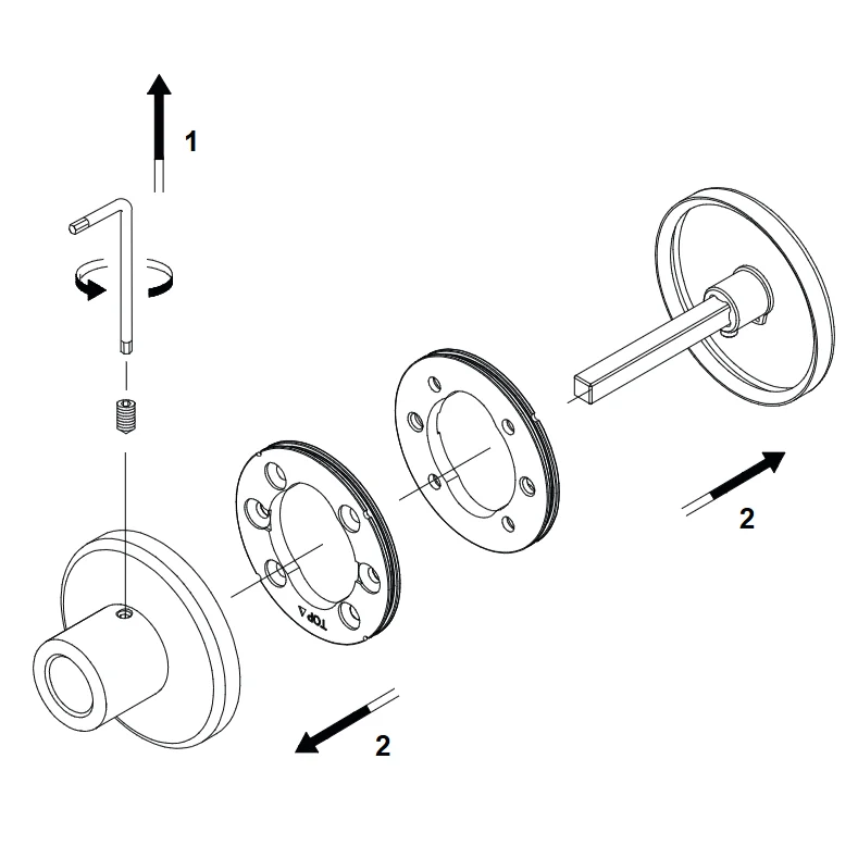 Set 2 rozete rotunde pentru ușă de baie Boto Viefe, bronz periat, D:55 mm [3]