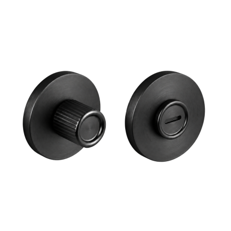 Mânere ușă baie - Set 2 rozete rotunde pentru ușă de baie Boto Viefe, negru periat, D:55 mm