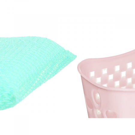 Set 3 bureti curatare cu suport plastic, roz [1]